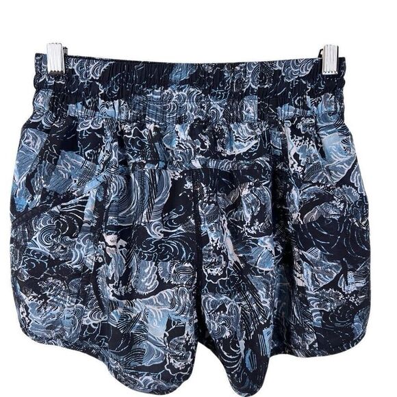 LULULEMON Womens Tracker Shorts Running 4" Lined Life Lines Black 8 - Picture 3 of 9